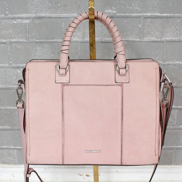 Rebecca Minkoff Bree Crossbody Satchel Blush Pink Suede - Picture 5 of 12